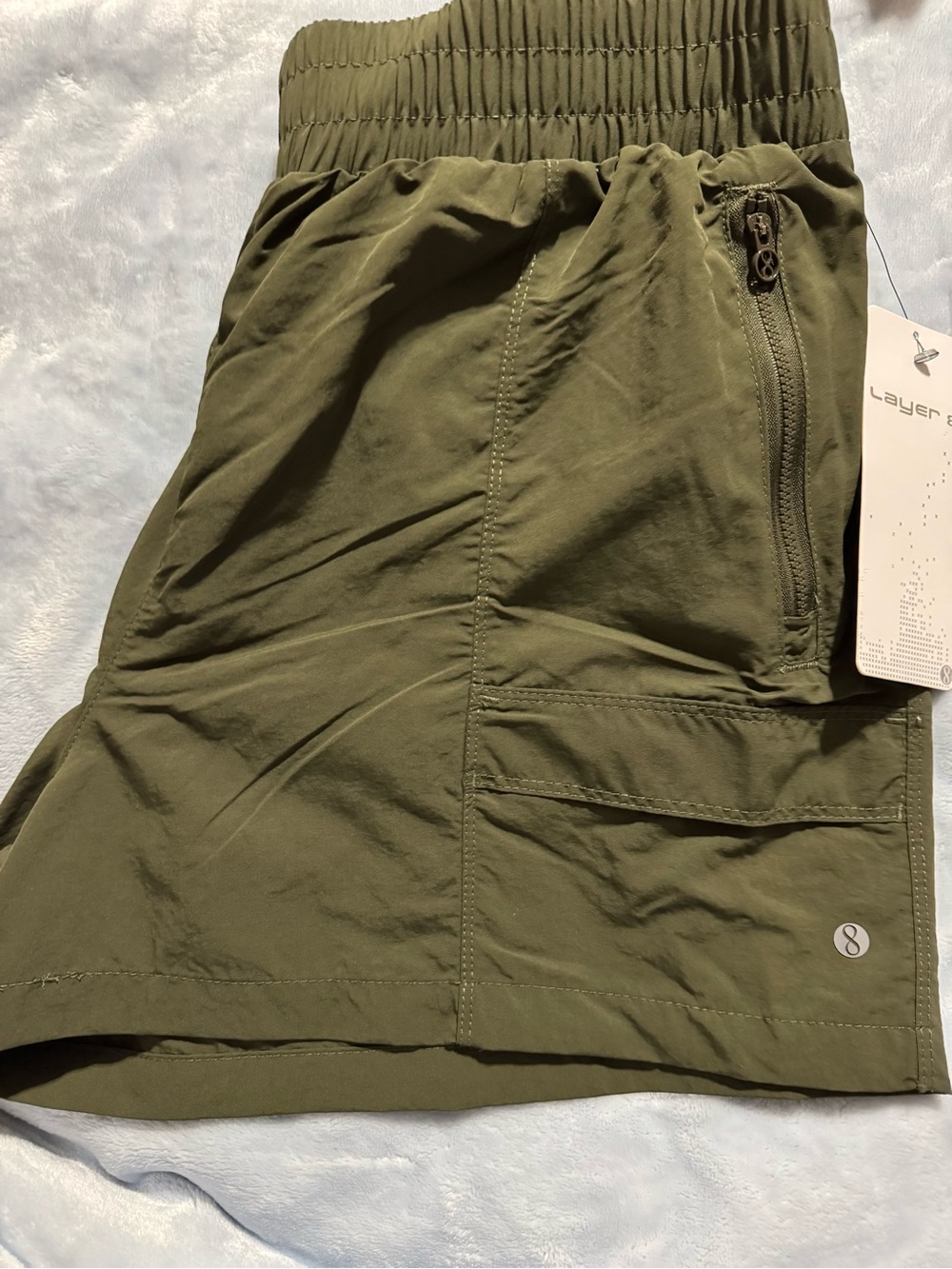 Layer 8 Women's Olive Utility Athletic Shorts - Picture 3 of 4